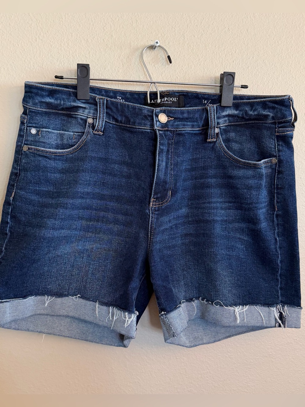 Liverpool Indigo Roll-Cuff Denim Shorts